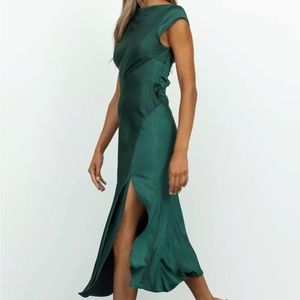 Hello Molly Jade Get In Formation Silk Maxi Gown Dress Size Small